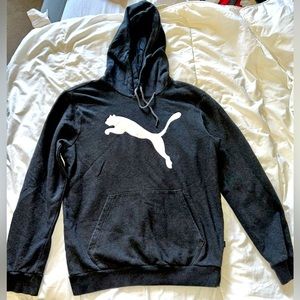 Puma Way 1 Hoodie Adult Small Charcoal Gray. Big Logo Pullover Sweatshirt
